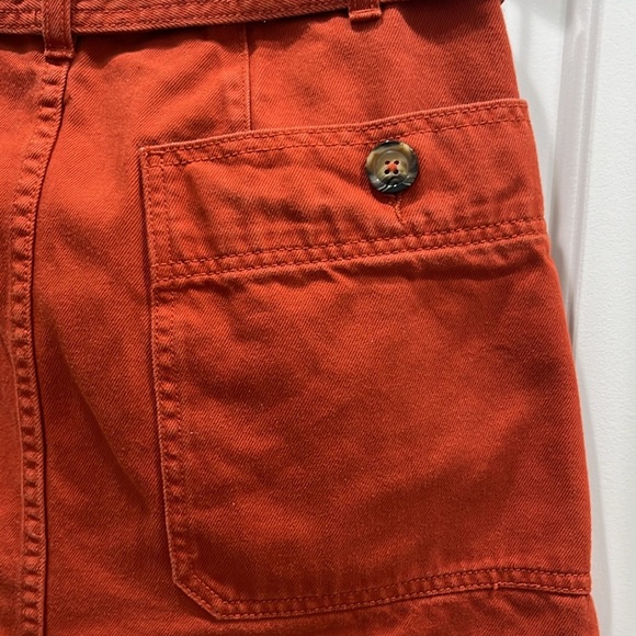 Anthropologie PILCRO Orange Denim Mini Skirt Sz 2 - Picture 4 of 6